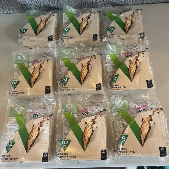9 Packs Hario V60 VCF-02-100M Coffee Paper Filter 02M 100 Sheets MADE IN JAPAN - Picture 1 of 4